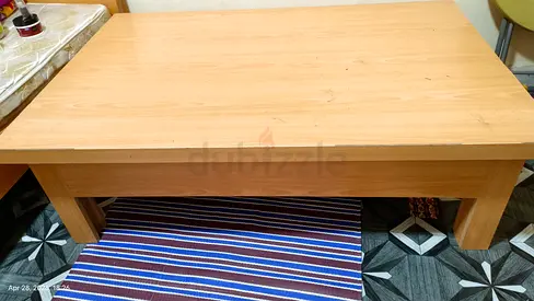 Solid Wood Coffee Table - Simple Light Oak Finish, Good Condition