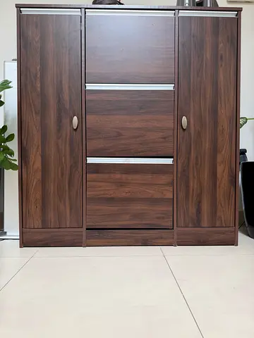 Wooden 3-Door Wardrobe / Armoire in Good Condition