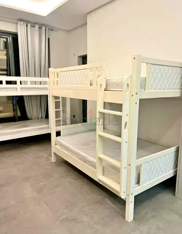 Solid Wood White Bunk Bed - Twin over Twin, Sturdy Frame with Ladder