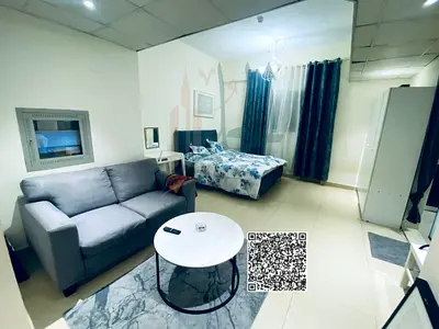 Furnished studio apartment for monthly rent in Al Jurf 2, Al Yasmin Towers, opposite City Centre Aj