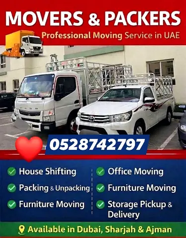 Movers pick up 1 Ton and 3 Ton available in Jumeirah beach residents
