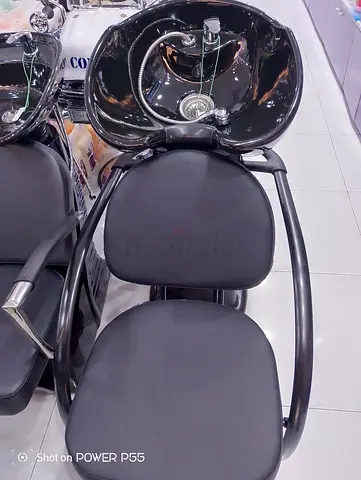 Salon Backwash Shampoo Chair with Ceramic Sink - Black