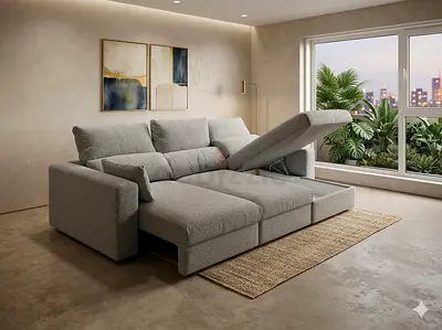 Ikea eskilstuna L shape sofa under storage