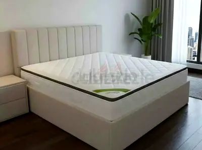 Brend New fabric wooden King size 180x200 Bed with spring Top memory foam Matress Available