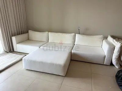 Home KOD brand Orvella Off White 3 Seater with Ottoman