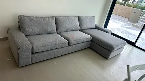 Ikea kivik L shape sofa Gray Light grey 3-seater L-shaped sofa with chaise - good condition