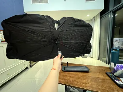 Compact Black Sun visor Umbrella with Carry Sleeve