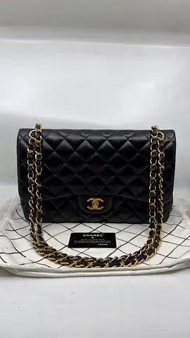 Chanel Black Jumbo Double Flap Lambskin with Gold HW
