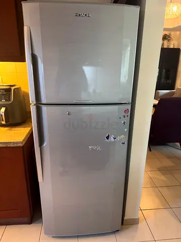 Hitachi Silver Double-Door Refrigerator - Good Condition