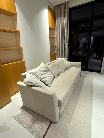 IKEA HOLMSUND 3-seat sofa bed in Borgunda beige - good condition