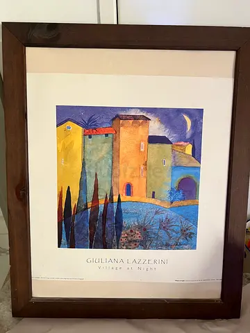 Framed Giuliana Lazzerini Giclée Print - Village in Night