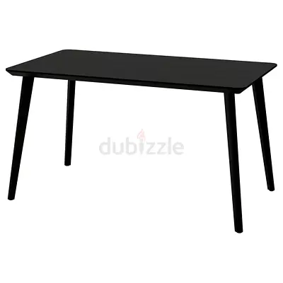 IKEA Simple 4 seater Black Dining Table / Work Desk - Modern Rectangular