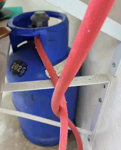 Blue LPG gas cylinder