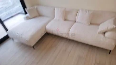 The Loom collection L shape sofa beige Light Beige L-Shaped Fabric Sofa with Chaise (3-Seater)