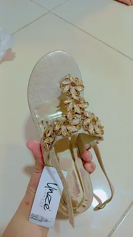Gold embellished slingback sandals - new with tag, size not specified