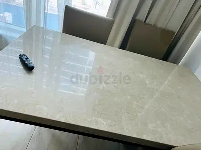 Marble rectangular dining table 160/100, 4 chairs for FREE, 500 AED Negotiable