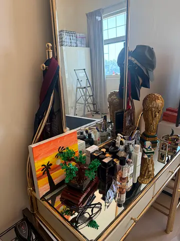 Vanity table and chair mirror table