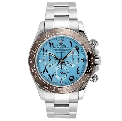 Rolex Platinum Ice Blue Arabic numbers
