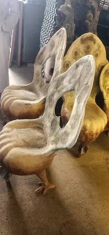 Set of 3 Carved Decorative Wall Sculptures / Shell-Shaped Art Pieces