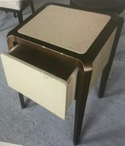 Modern lather Side Table with Drawer