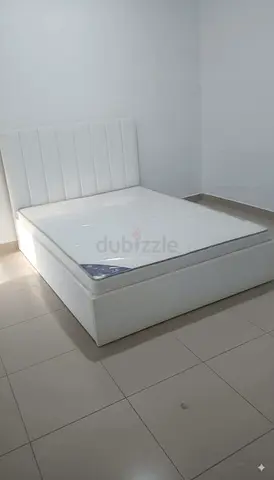 Brand New White Upholstered Queen Bed with Mattress -