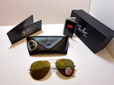 Ray-Ban Aviator Classic Sunglasses with Case (Brown Lenses, Gold Frame) - Authentic