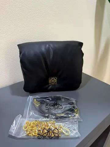 Loewe Small Puzzle Gold Chain Strap with Black Pouch (New)