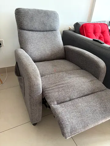 Comfortable Grey Recliner Armchair — Good Condition