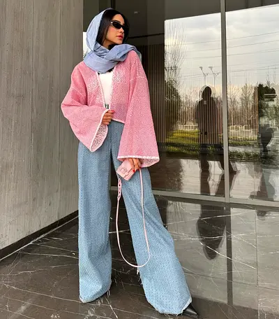 Reversible Light Pink Lace Jacket