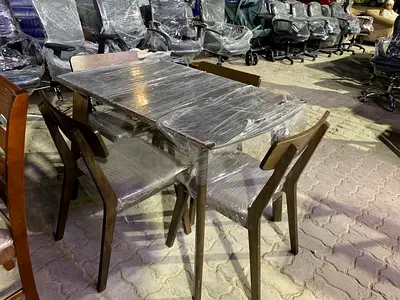 4-Seater Wooden Dining Table with Chairs - Used