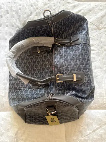 Goyard-style Black Patterned Duffel Bag - Excellent Condition