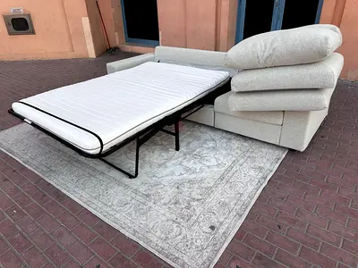 Ikea vimle 3 seaterLight grey fabric 3-seater sofa bed with mattress - good condition