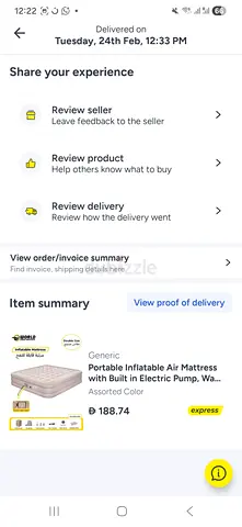 Portable Inflatable Air Mattress with Built-in Electric Pump (Assorted Color)