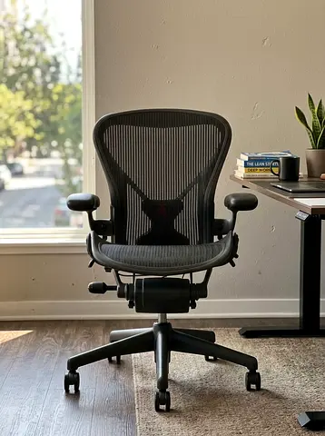 Herman Miller Aeron - Size B Ergonomic Office Chair (Charcoal) - Excellent Condition