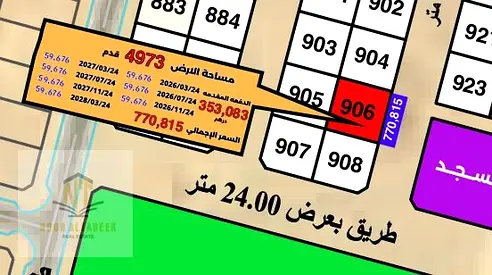 أرض سكنية للبيع في بساتين الزبير – تمليك للجنسيات العربية بموقع مميز داخل مخطط سكني منظم.