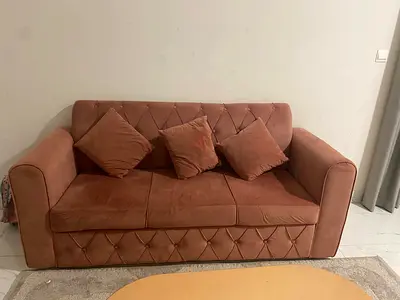 3-Seater Velvet Sofa in Dusty Rose - Good Condition