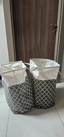 Set of 2 Orla Kelly Desig  Foldable Fabric Laundry Baskets / Storage Hampers