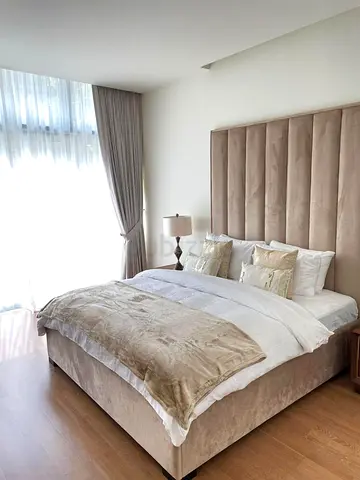 Upholstered King Bed Frame with Tall Padded Headboard - Beige Velvet