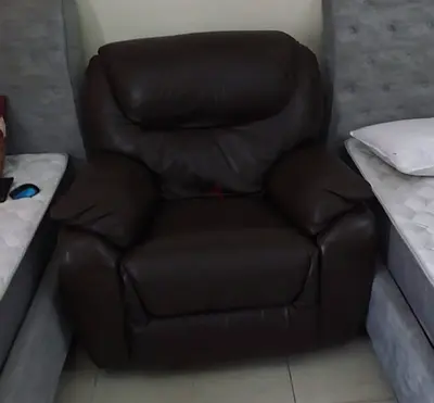 Dark Brown Leather Recliner Armchair - Comfortable Single Seat