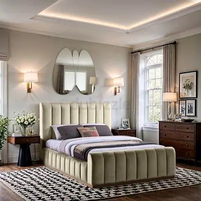 Queen Size Brand New Elegant Modern Design Valvet Bedframe,Hydraulic Storage Can be Installed