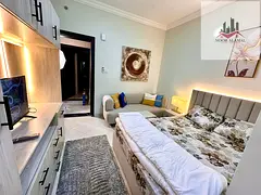 Sharjah Al Butinah furnished studios, super deluxe furniture, second occupant, price 2600, including