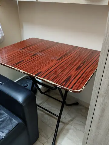 Compact Folding Wooden-Top Side Table - Used