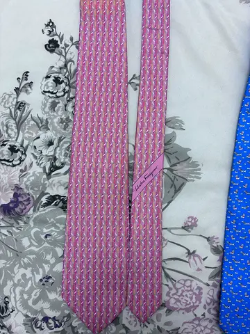 Salvatore ferragamo mens ties (pink patterned main) - good used condition