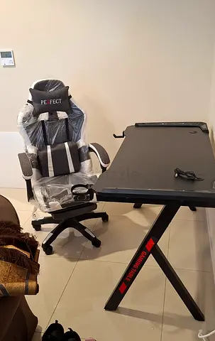 Gaming Desk and Ergonomic Gaming Chair Combo - brand New