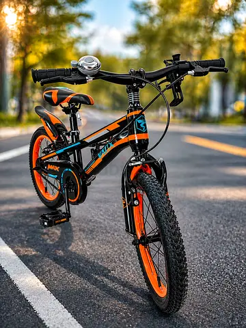 Kids Steel Frame Bicycle — Orange  Black