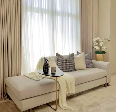 Beige Modern Chaise Sofa - Left Arm, Good Condition