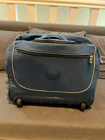 Kipling Compact navy wheeled backpack with front zip pocket - good condition