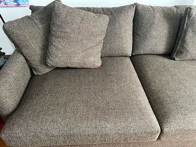 Chocolate brown crate and barrel lshape sofa for sale
