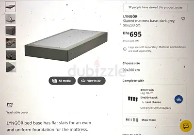 Brand new IKEA LYNGÖR Slatted Mattress Bases x2 - 90x200 cm - 180x200 Sold together or separate