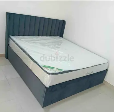 Brand New King Size size upholstered bed frame with pocket Spring soft comfortabl new mattress grey